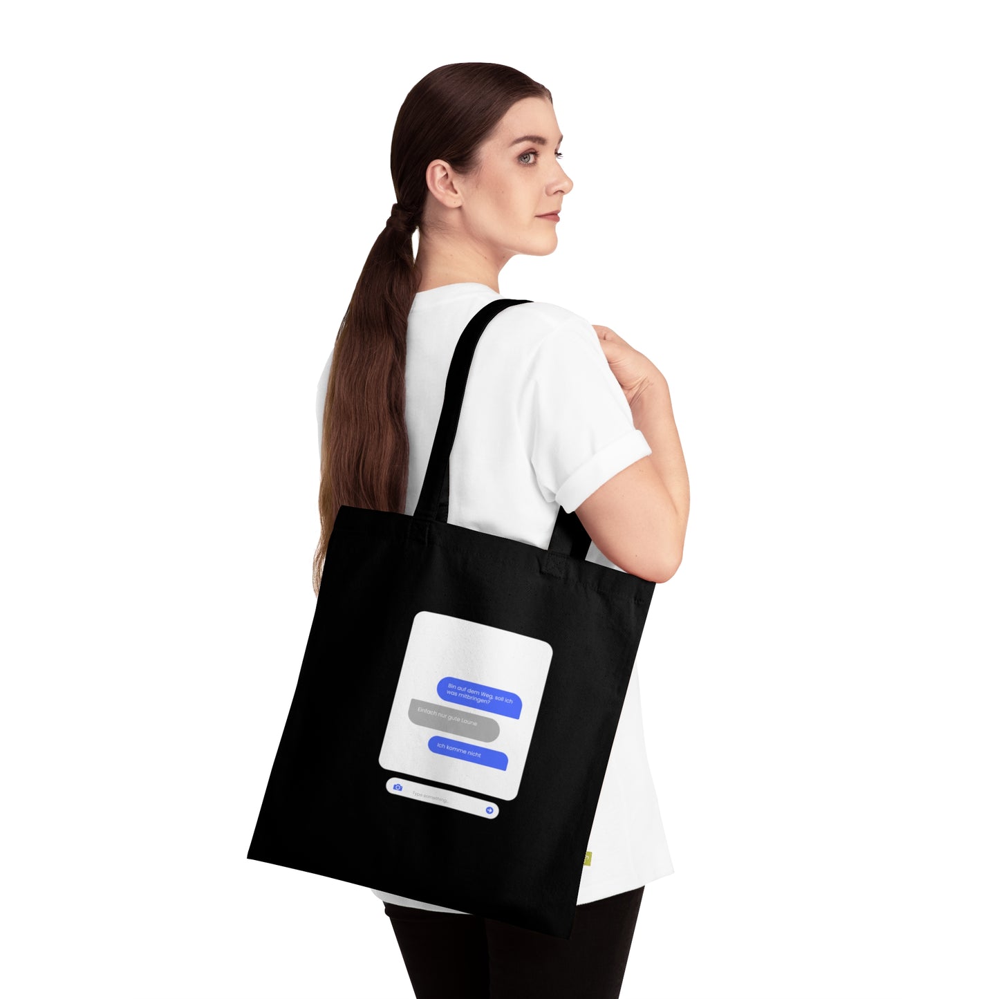 Lustige Chat Tote Bag Keine gute Laune Bio Baumwolle Tasche Humor Spruch Messenger Motiv