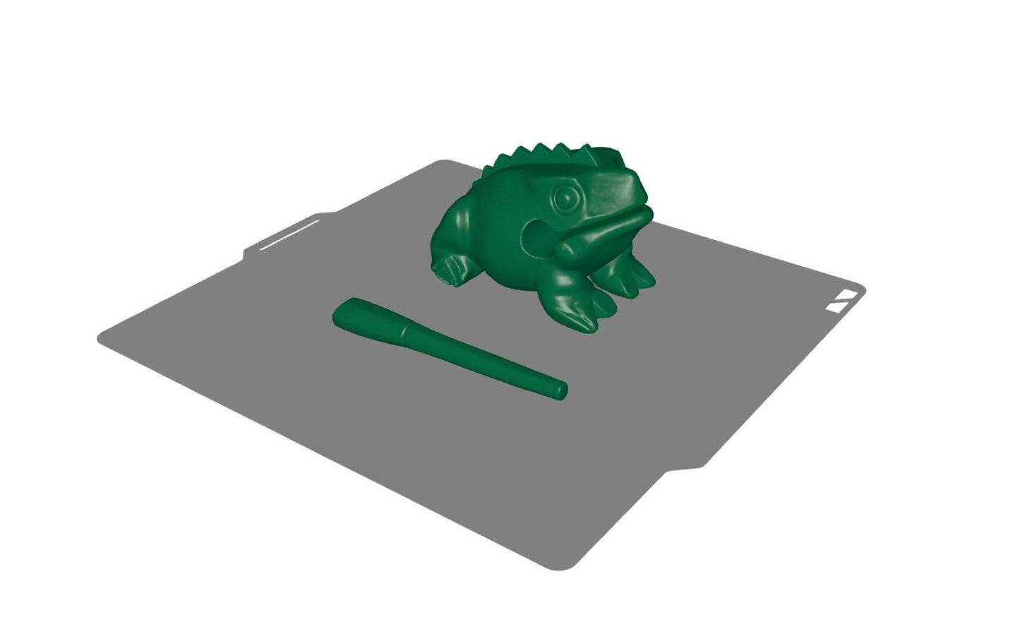 3D Printable Frog Guiro STL – Sound Frog with Stick for Percussion Fun