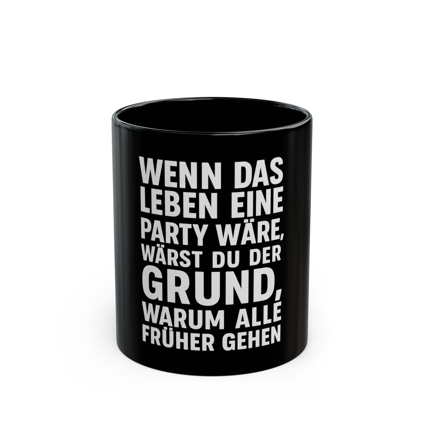 Schwarze Keramiktasse Partyleben