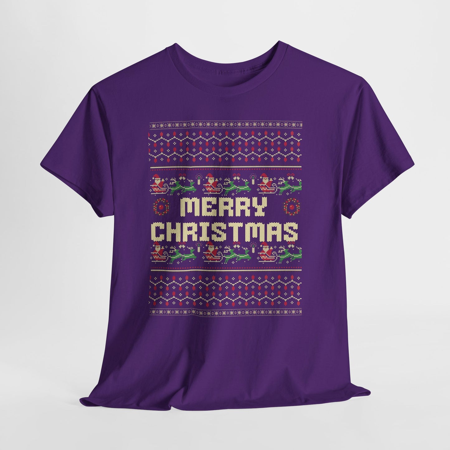 Pixel Christmas Shirt Merry Christmas Retro Xmas TShirt Unisex Festive Holiday Cotton Tee