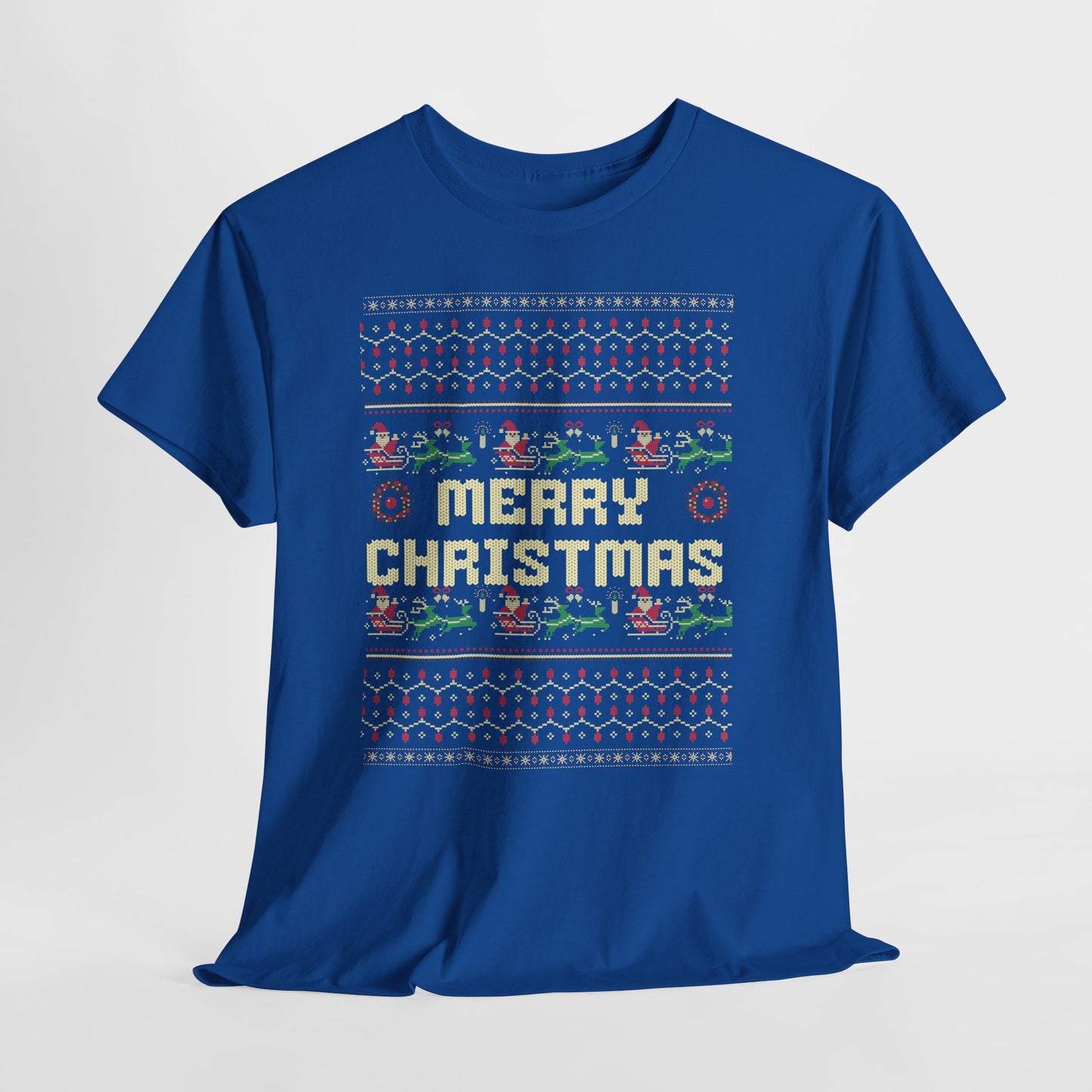 Pixel Christmas Shirt Merry Christmas Retro Xmas TShirt Unisex Festive Holiday Cotton Tee