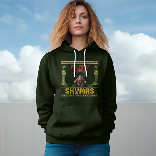 Merry Skymas Hoodie Santa Parachute Ugly Sweater Style Xmas Paragliding Christmas Pullover