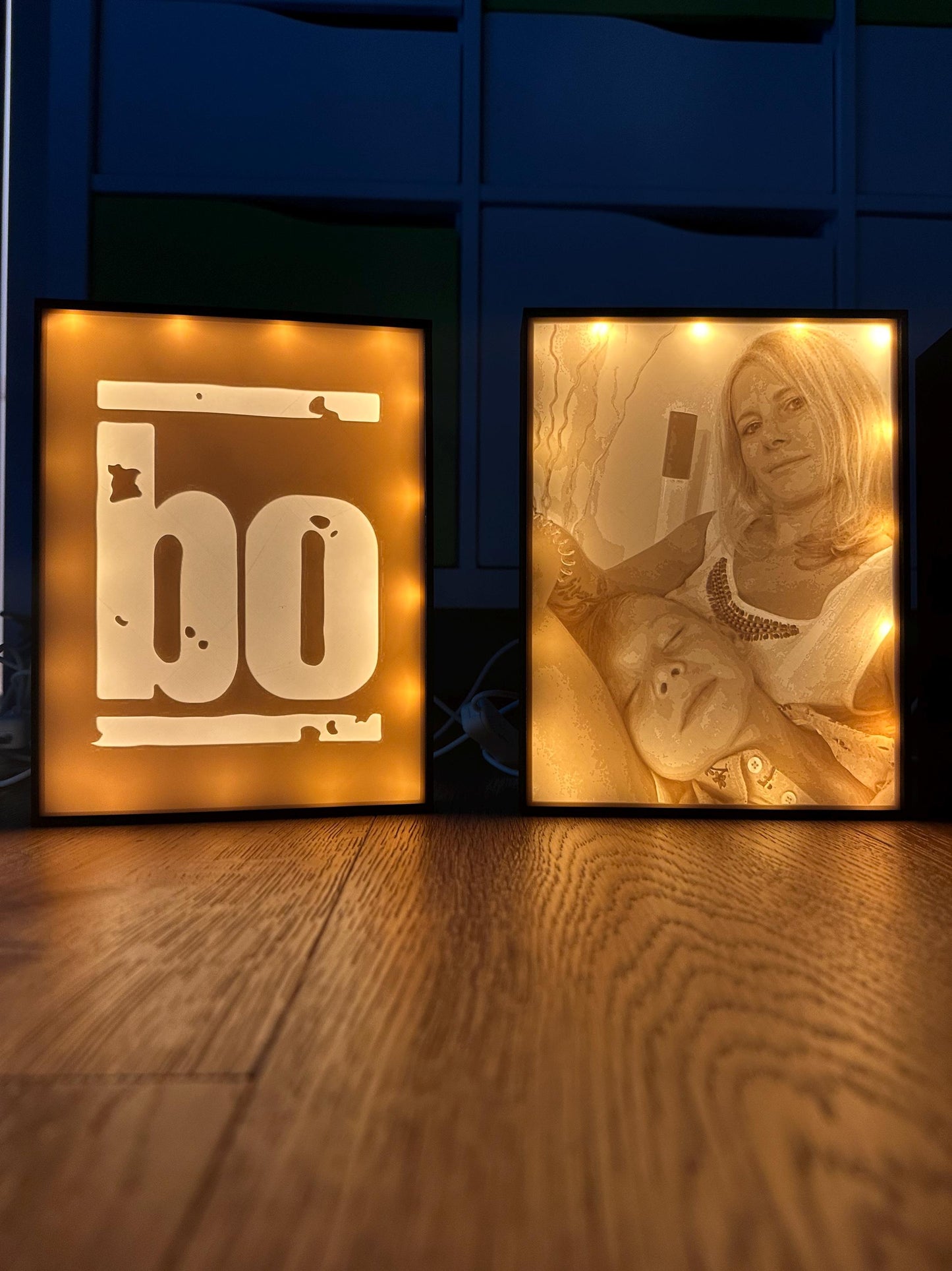 3D Printed Lithophane Lamp with LED & USB Cable - Customizable Photo Light, Unique Home Decor or Gift
