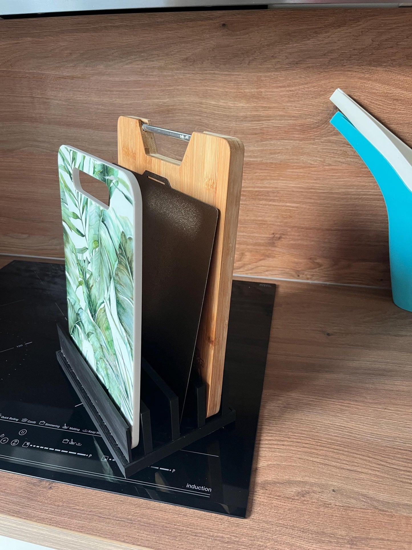 Printable Kitchen Organizer with Drip Tray - STL File for Cutting Boards & Utensils - 3D Printable Kitchen Gadget