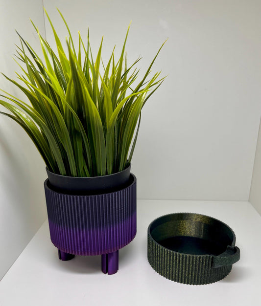 3D-gedruckter selbstbewässernder Blumentopf | Zweifarbig & modern | Praktisch und stilvoll