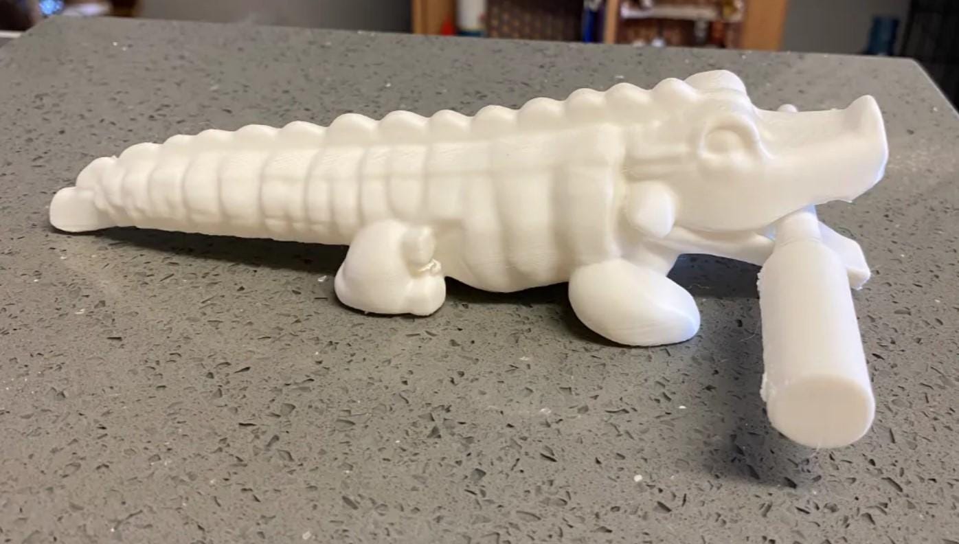 3D Printable Crocodile Guiro STL – Percussion Sound Instrument with Stick