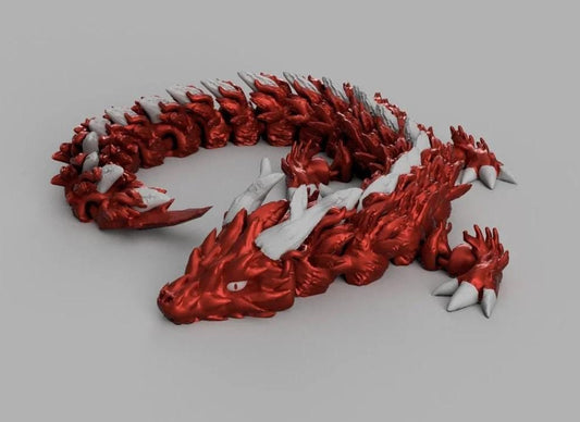Articulated Dragon STL File - 3D Printable Flexible Dual-Color Design