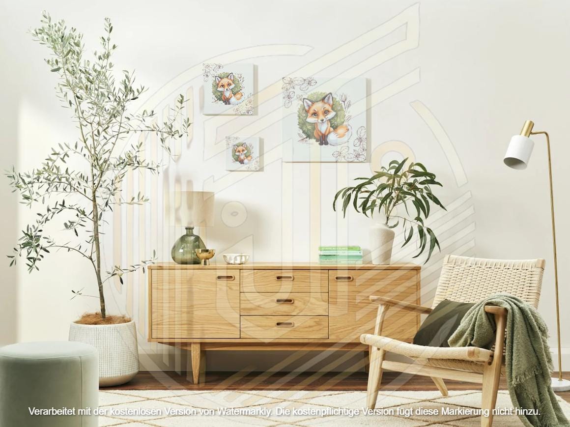 Fox Canvas Digital Download – High-Resolution Wall Art for Printing