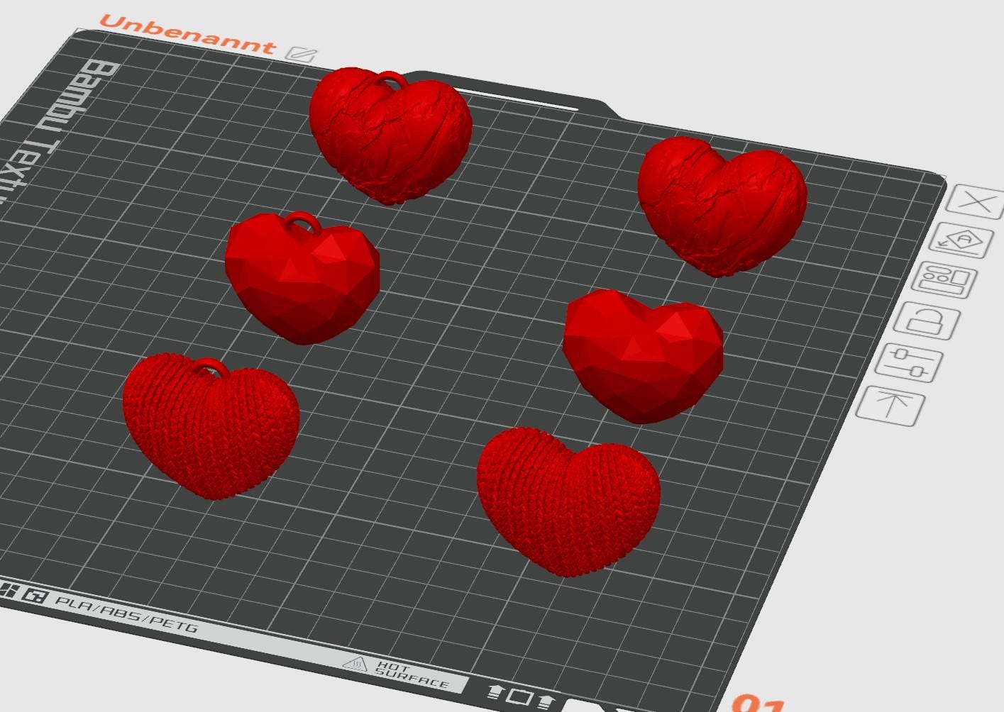 Heart STL Bundle - 6 Unique 3D Printable Hearts for Keychains & Decor for Valentine or Gift