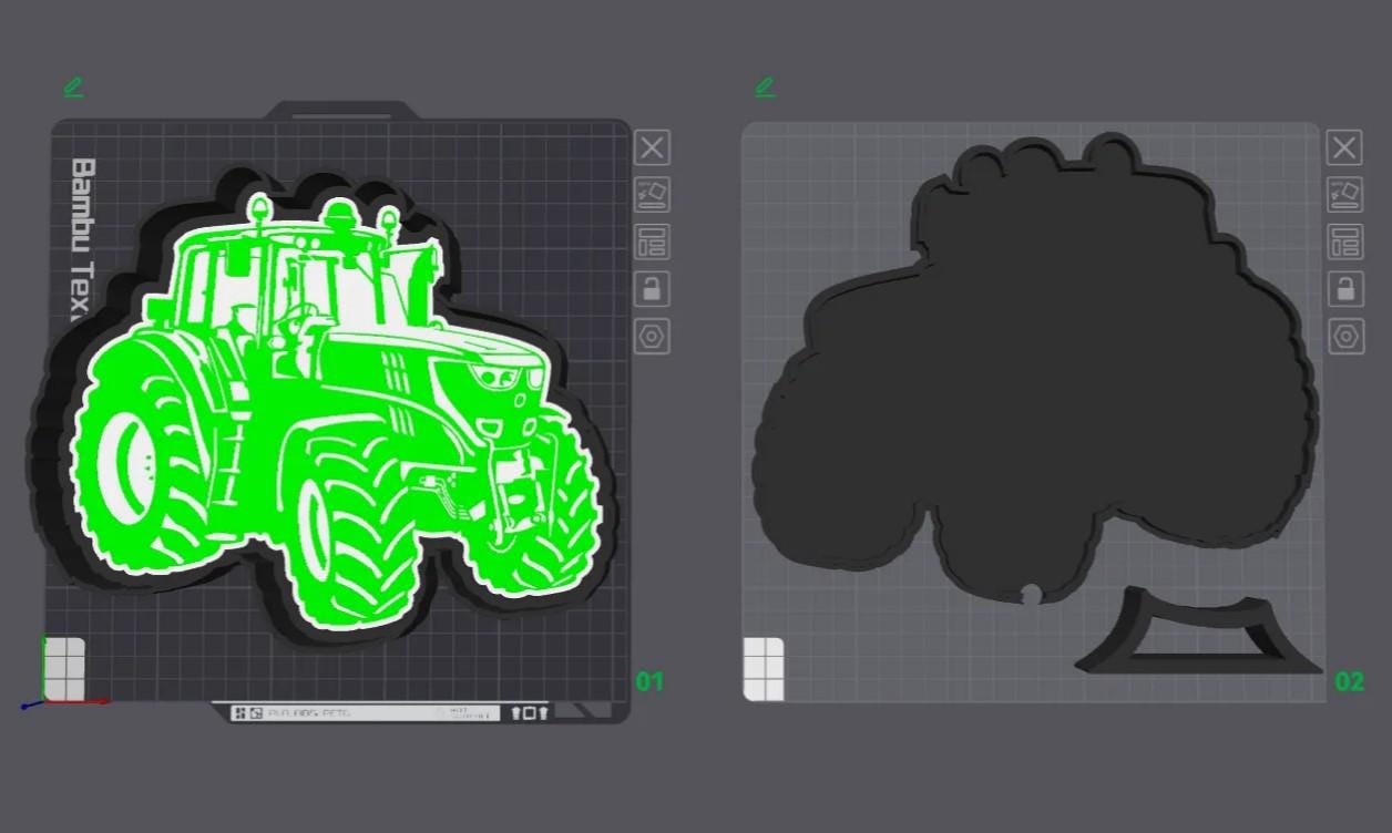 Tractor Wall Lamp STL – 3D Printable LED Light for Farming Fans