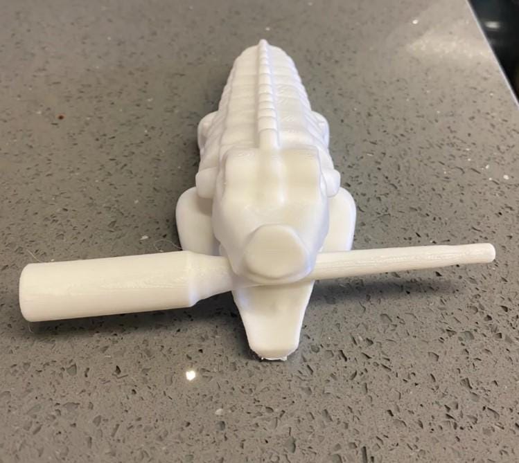 3D Printable Crocodile Guiro STL – Percussion Sound Instrument with Stick