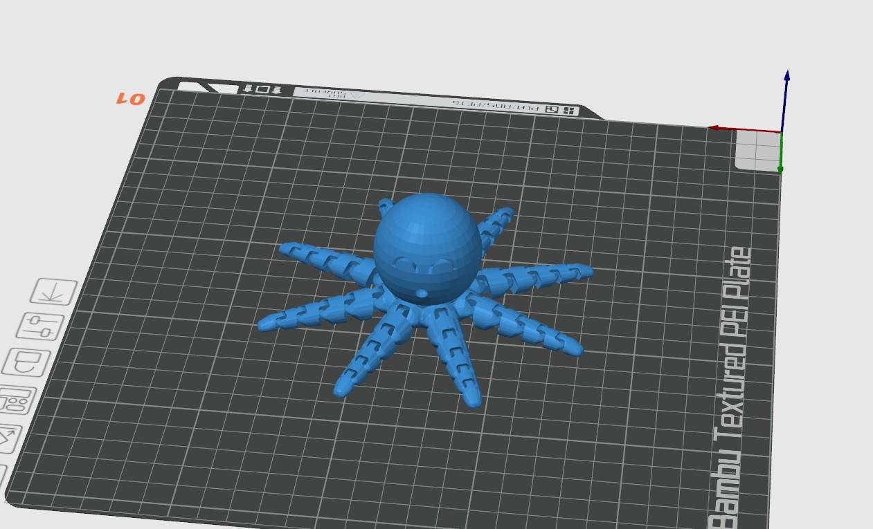 Flexi Octopus STL – Beweglicher Oktopus, supportfrei & brim-optimiert