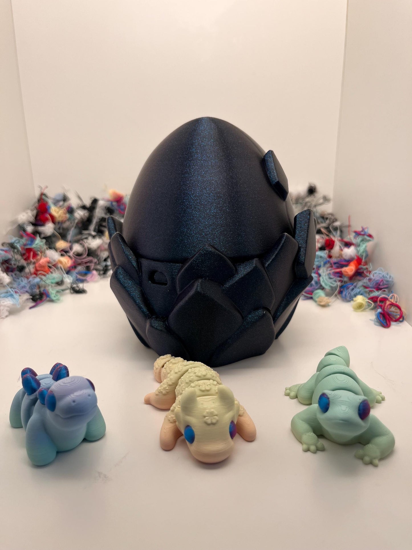Giant Egg &amp; Flexi Creatures STL – Dragon, Dino, Lizard | 3D Print Egg Set