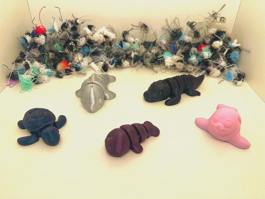 Ocean Animal STL Bundle – 5 Cute 3D Printable Sea Creatures (Turtle, Dolphin, Seal, Whale, Crocodile)