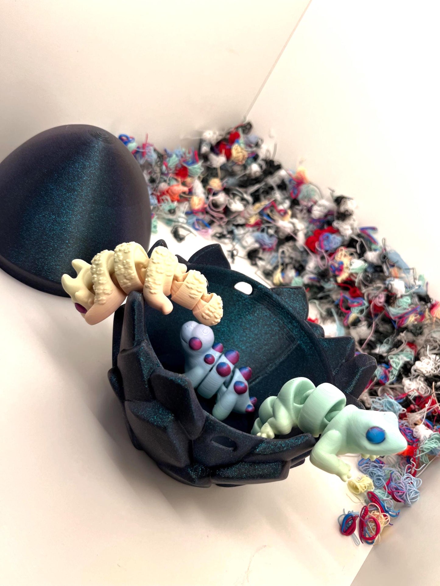 Giant Egg &amp; Flexi Creatures STL – Dragon, Dino, Lizard | 3D Print Egg Set