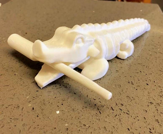 3D Printable Crocodile Guiro STL – Percussion Sound Instrument with Stick
