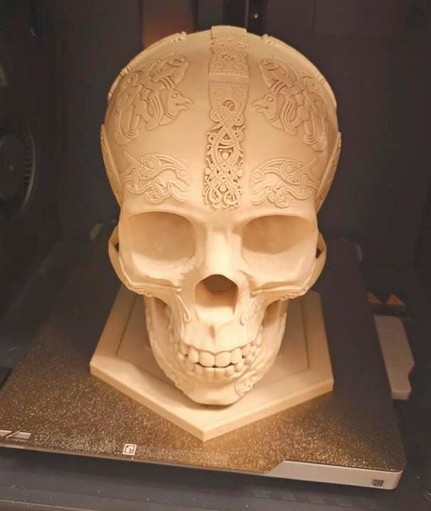 Ornate Skull Helmet and Gear Stand STL – 3D Printable Display for Military, Cosplay, Airsoft & Paintball
