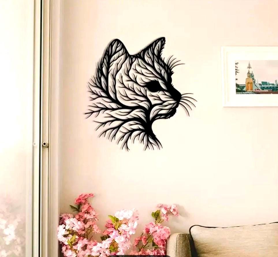 Cat Wall Art STL – 3D Printable Scalable Wall Decor for Cat Lovers
