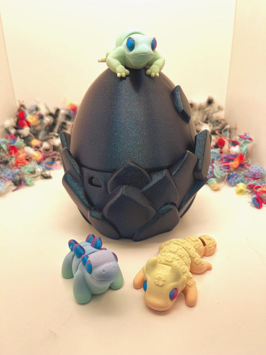 Giant Egg & Flexi Creatures STL – Dragon, Dino, Lizard | 3D Print Egg Set