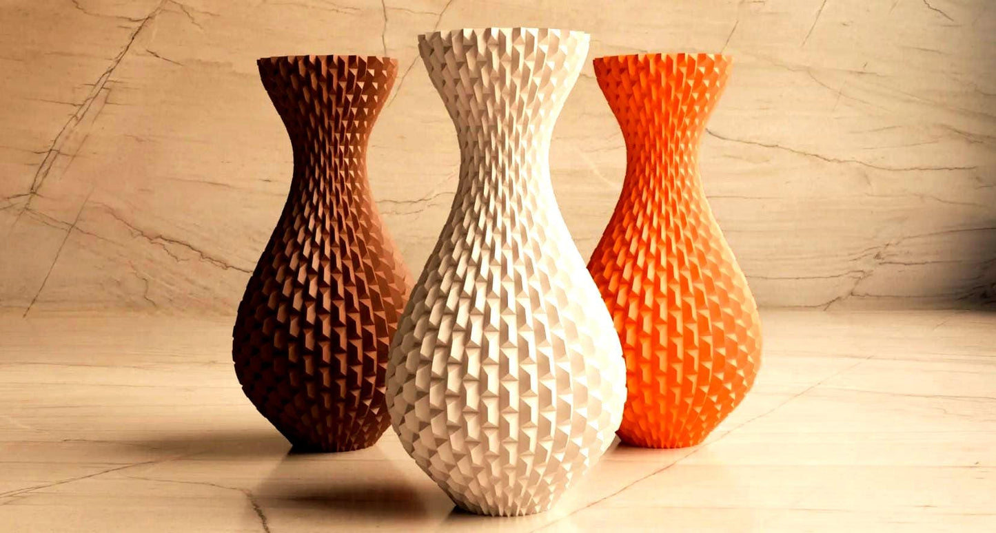 Rectangular Pattern Vase STL – 3D Printable Modern Geometric Decor
