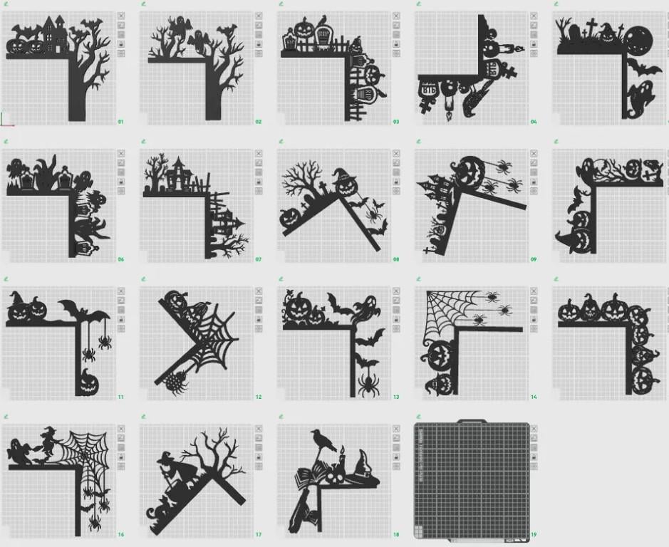 Halloween Door Corners STL – 18 Different 3D Printable Decorative Designs for Doors &amp; Walls