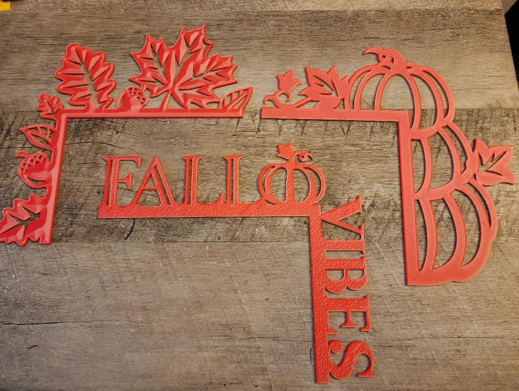 Door Corner STL Set – 9 Autumn, Halloween &amp; Thanksgiving 3D Printed Decorative Designs