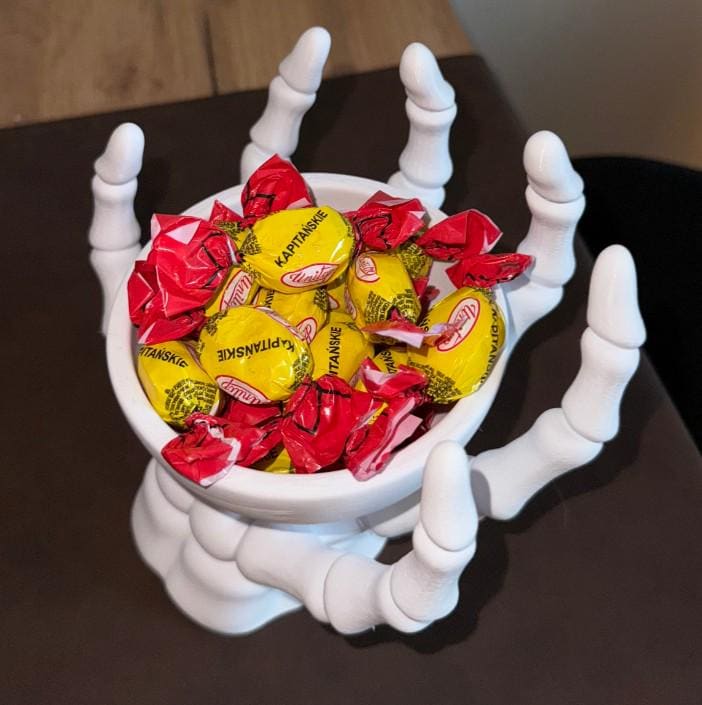 Skeletthand Candy Bowl STL – 3D Druckbare Halloween Süßigkeitenschale